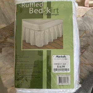Never opened Queen size ruffled white bed skirt!